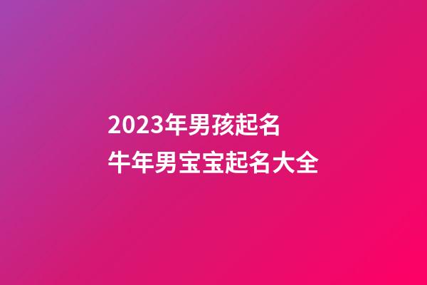 2023年男孩起名 牛年男宝宝起名大全
